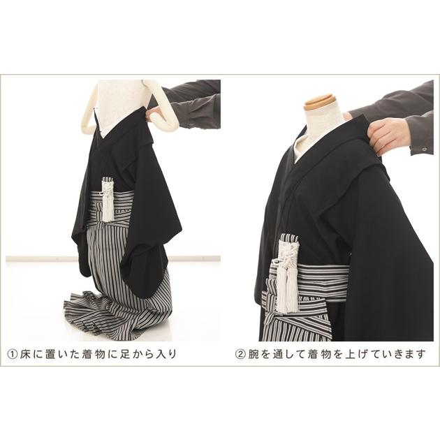 チャック式 簡単ワンタッチ着付け 男の子 七五三 卒園式 羽織袴 zd6001