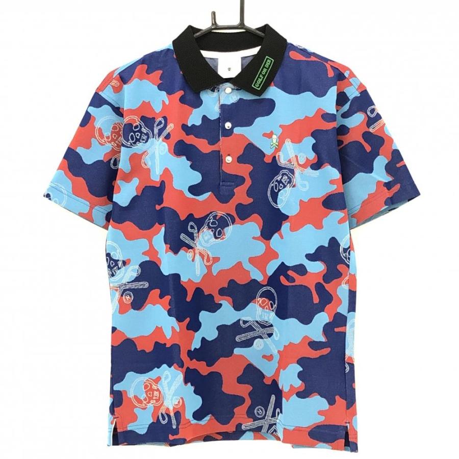 MARK&LONA（マークアンドロナ） 半袖ポロシャツ ブルー×レッド メンズ