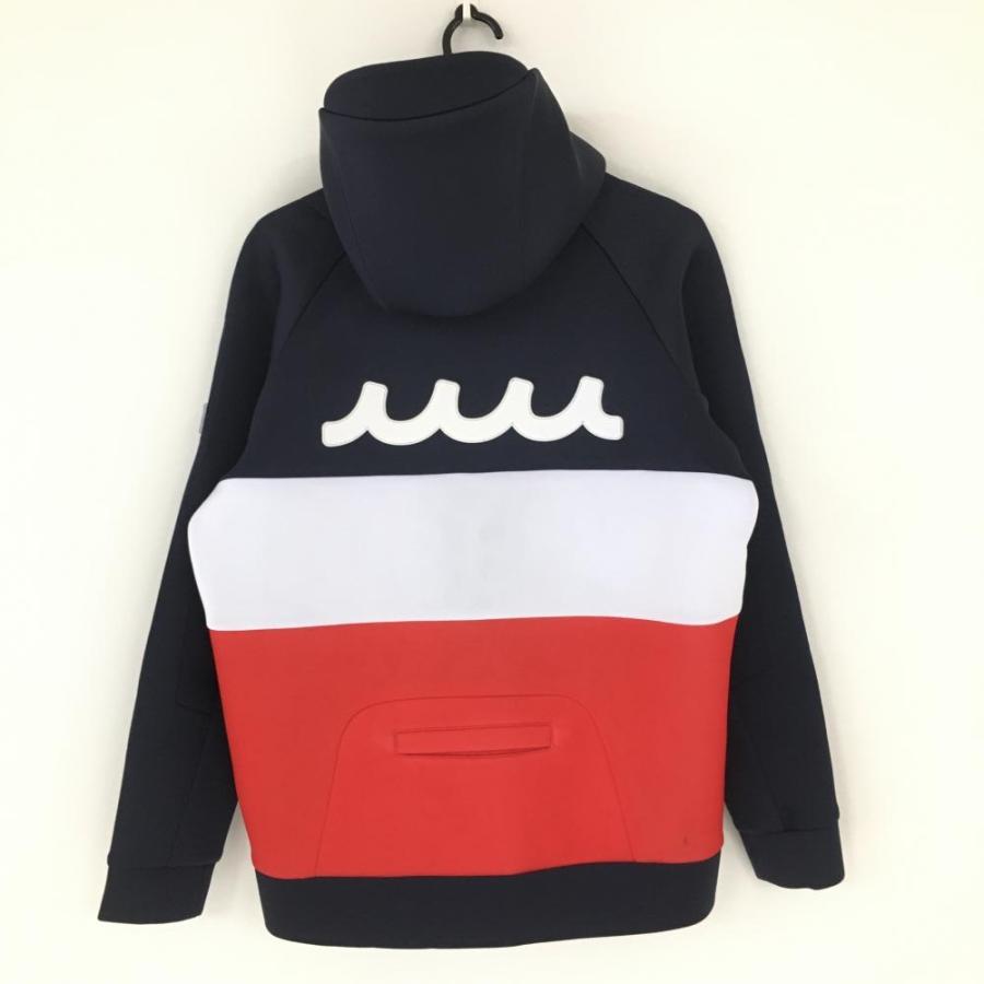 ムータマリン 2WAYボンディングパーカー ネイビー×レッド トリコロール