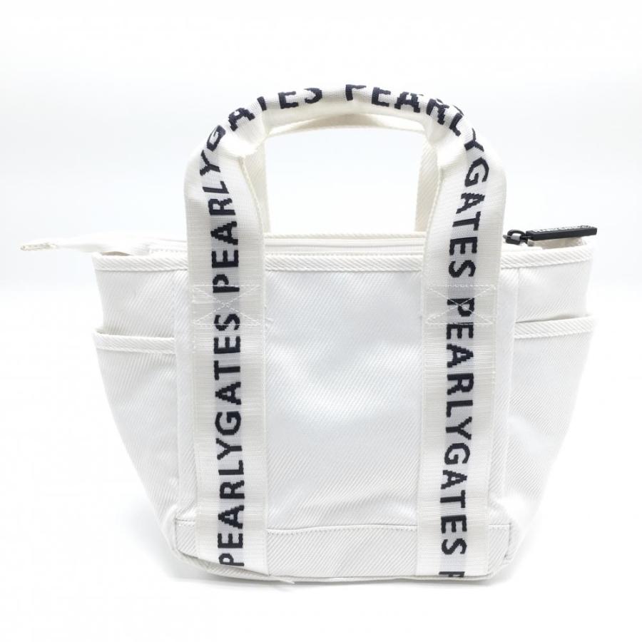 PEARLY GATES（パーリーゲイツ） カートバッグ 白 ロゴ 内外ポケット