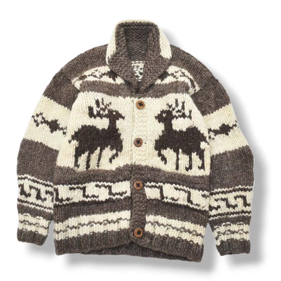 VINTAGE ヴィンテージ カナダ製 古着 ボタンアップ カウチンセーター