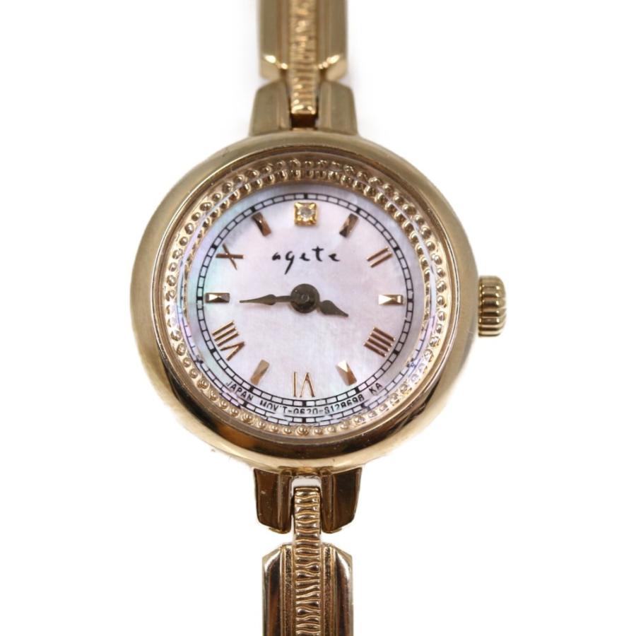 agete（アガット） 美品・アガット ソーラーウォッチ ラウンドフォルム