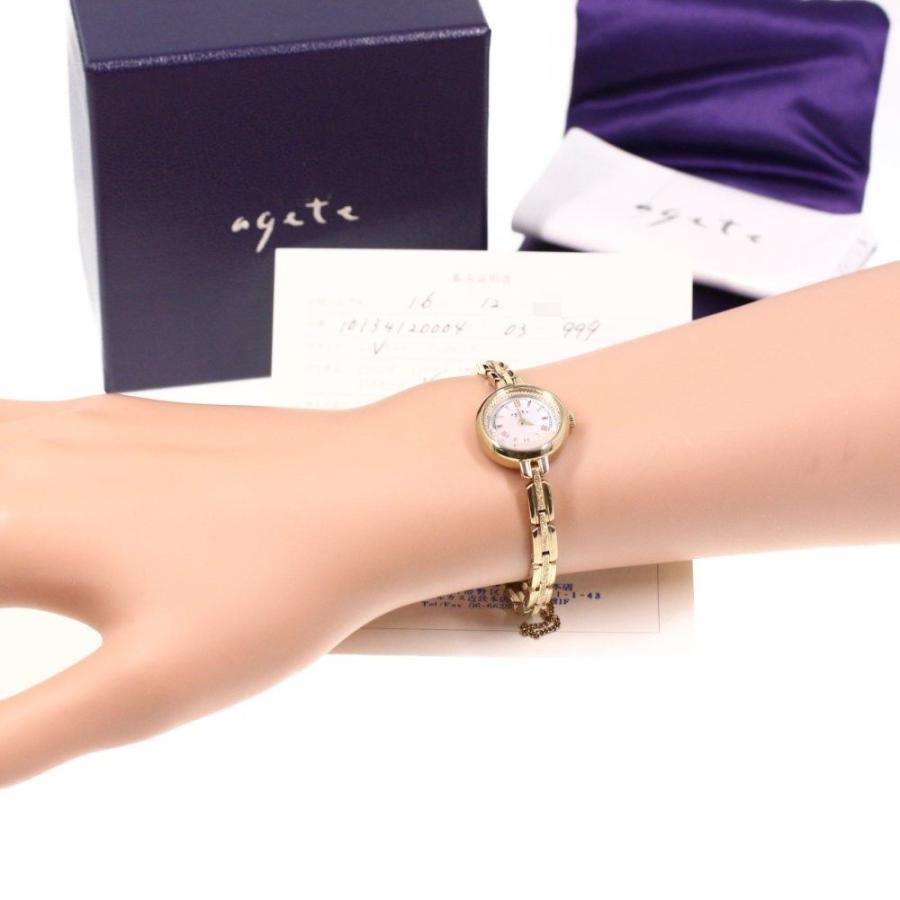 agete（アガット） 美品・アガット ソーラーウォッチ ラウンドフォルム