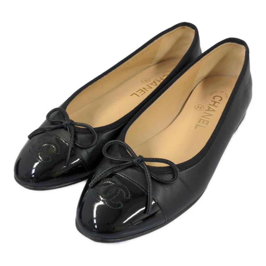 CHANEL（シャネル） ココマーク リボン フラットシューズ靴/G02819/37