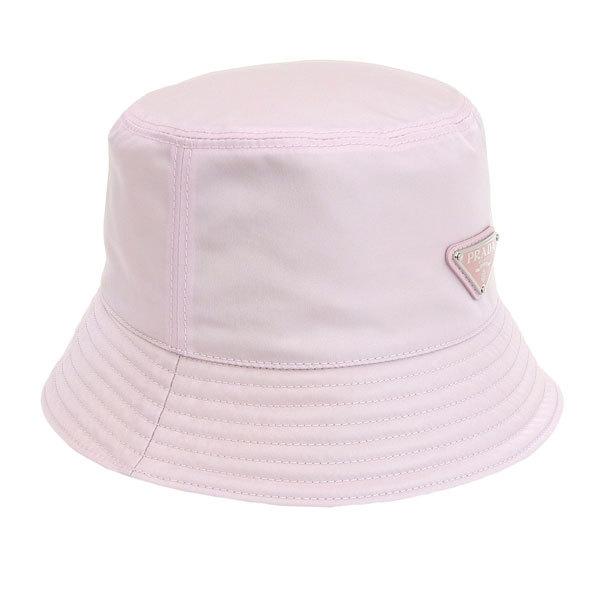 PRADA（プラダ） キャップ バケットハット 帽子 ピンク ホワイト M