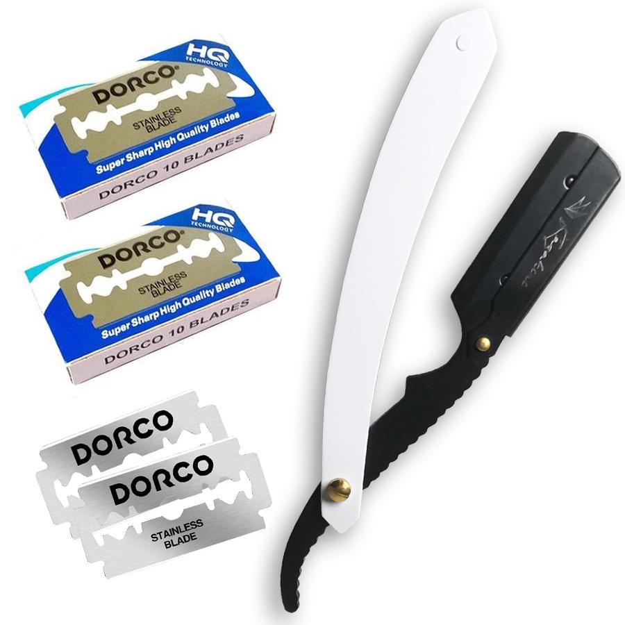 プロ理容師監修 カミソリ メンズ 替刃40刃付き Kazakiri ブラック