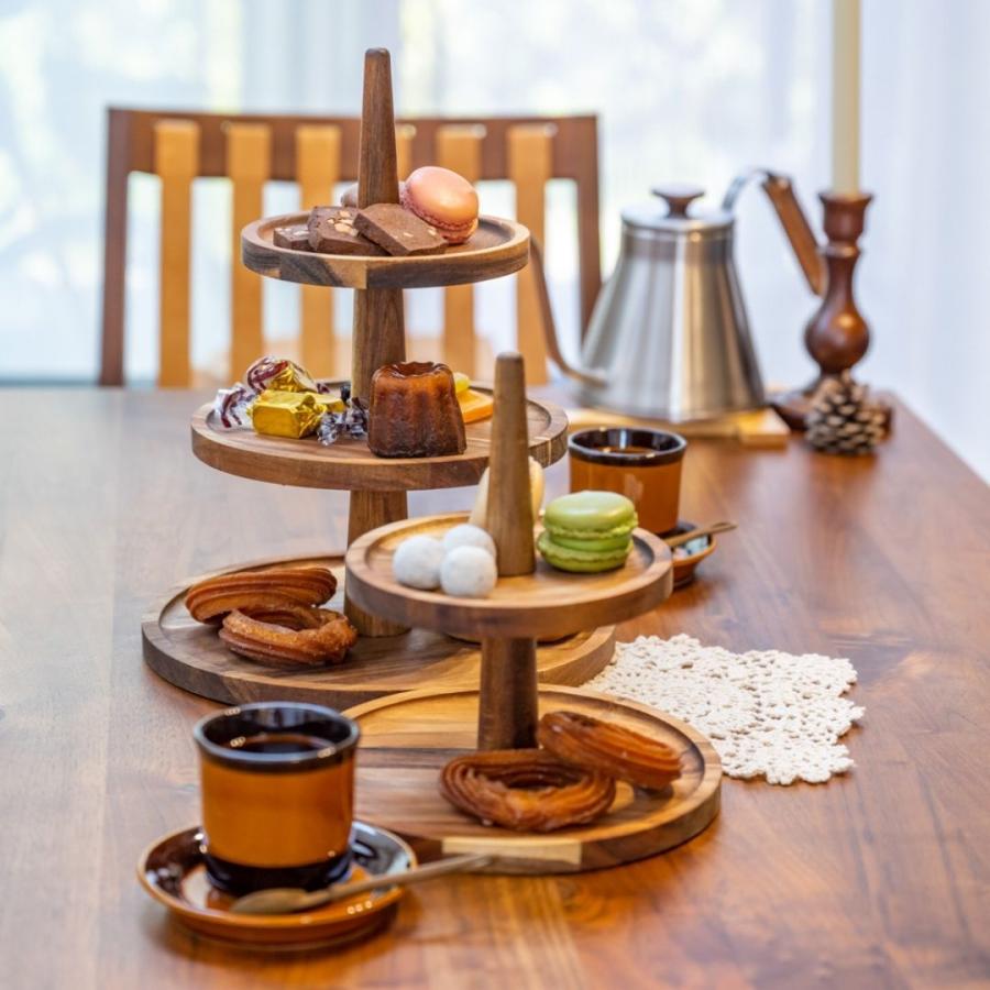 木製 3段 ケーキスタンド スイーツスタンド デザートスタンド