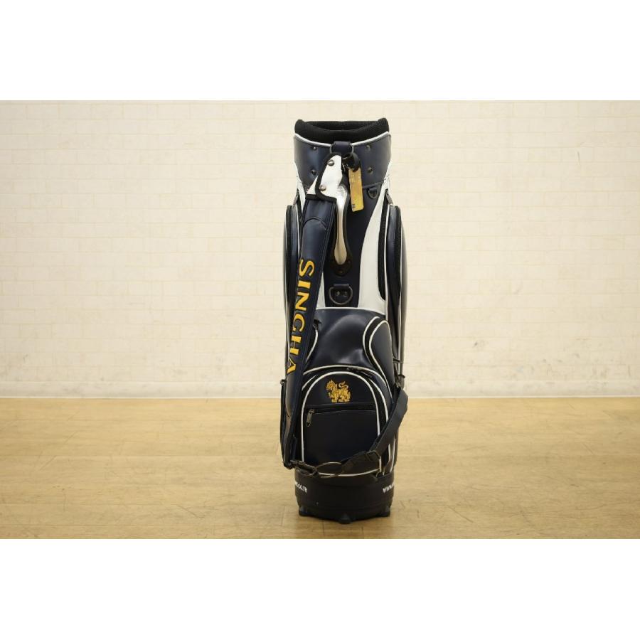 シンハー SINGHA キャディバッグ ネービー×ホワイト ゴルフバック