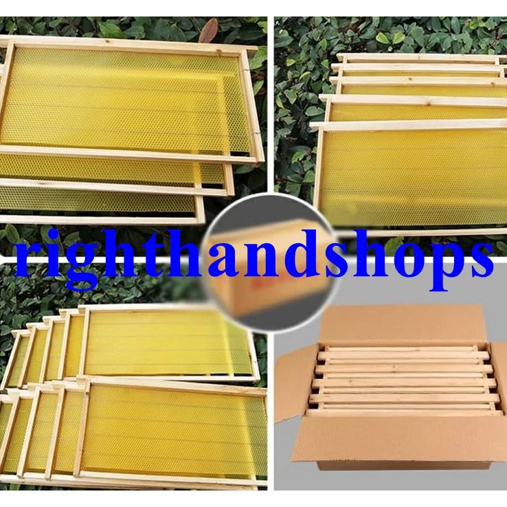 養蜂器具 10点セット 完成巣枠 巣礎付き スソ付き 巣礎 10枚 蜂の巣