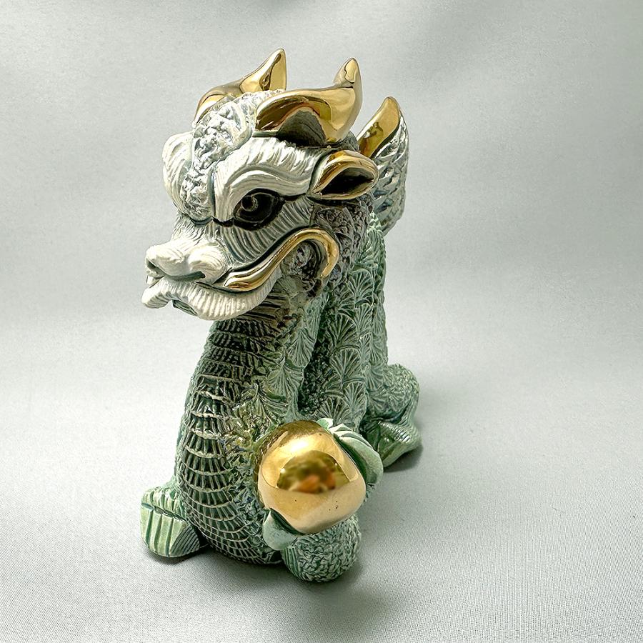 置物 ドラゴン どらごん 陶器 送料無料 F243G : リンコナダ(日本代理店