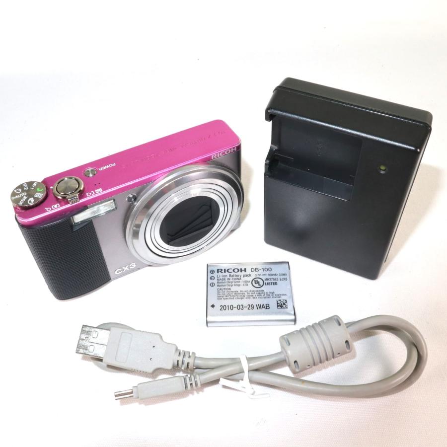 RICOH CX3 ツートン ライトグレー ピンク コンデジ コンパクトカメラ
