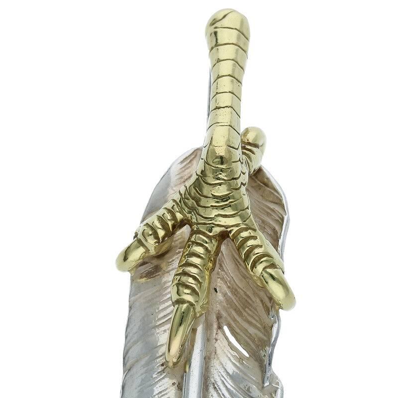 goro's（ゴローズ） ネックレストップ 金爪メタル付き特大フェザー