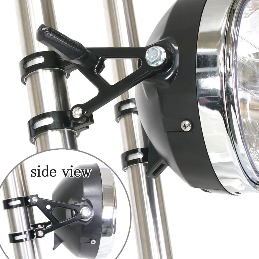 ヘッドライトステー フォーク用 アルミビレット 39mm 黒 ブラック