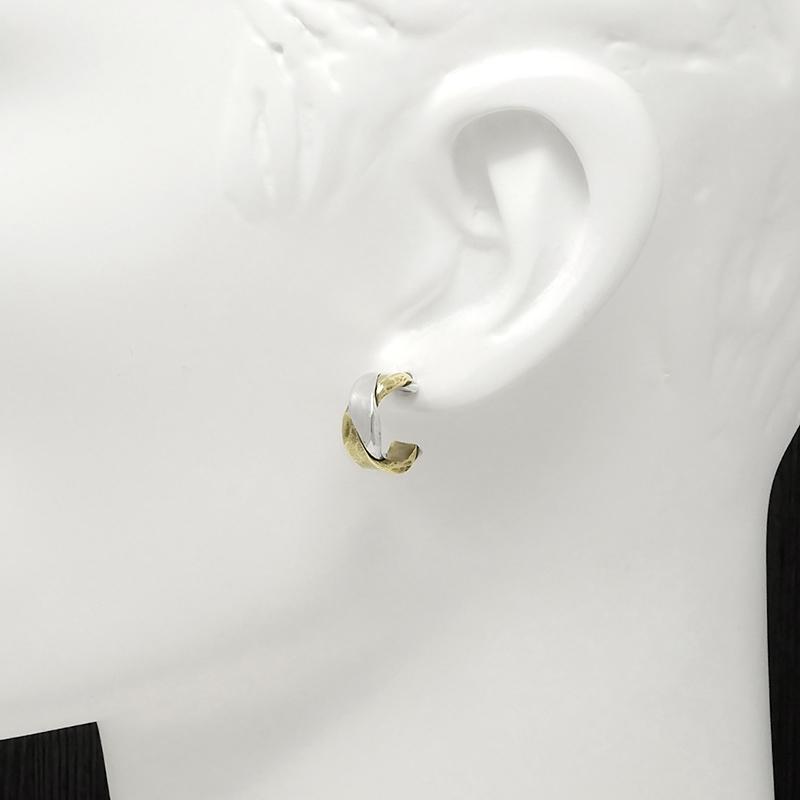 VIVIFY（ビビファイ） ツイスト & プレス ハーフフープピアス シルバー