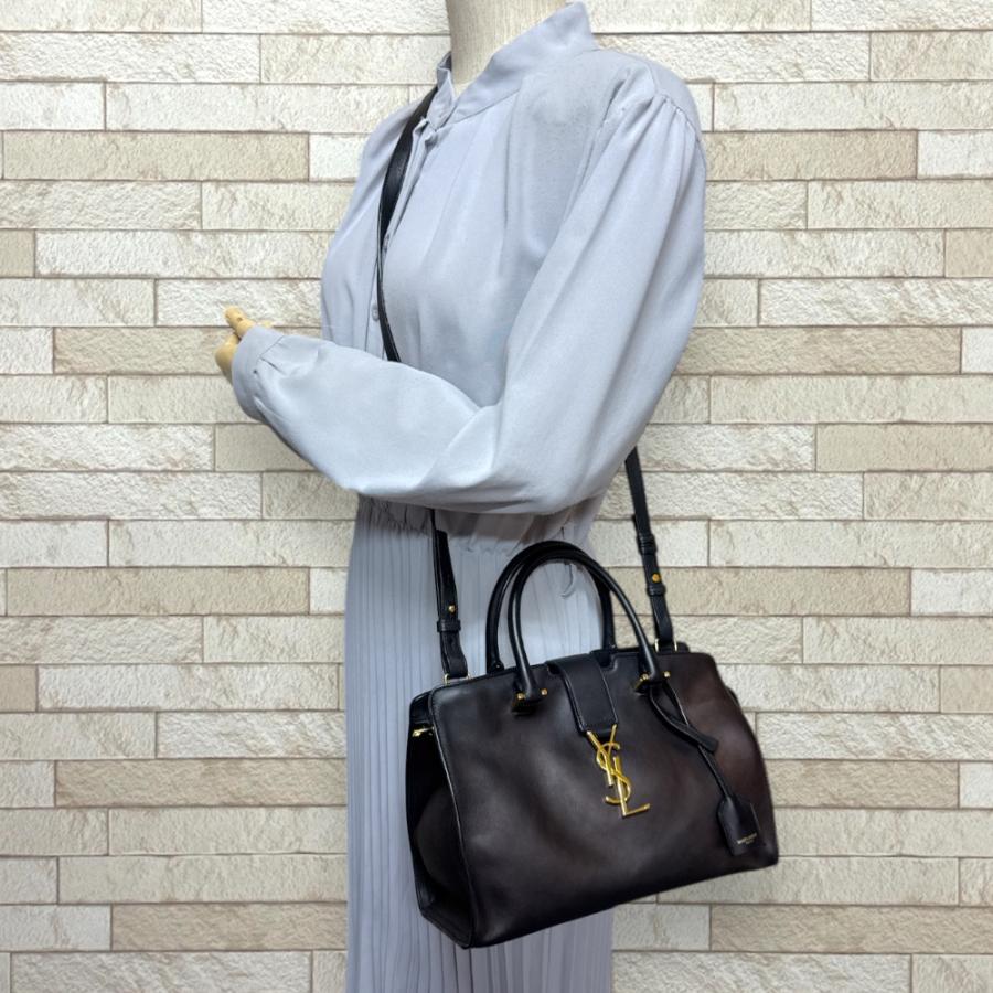 サンローラン ベイビーカバス ショルダーバッグ レザー 424868