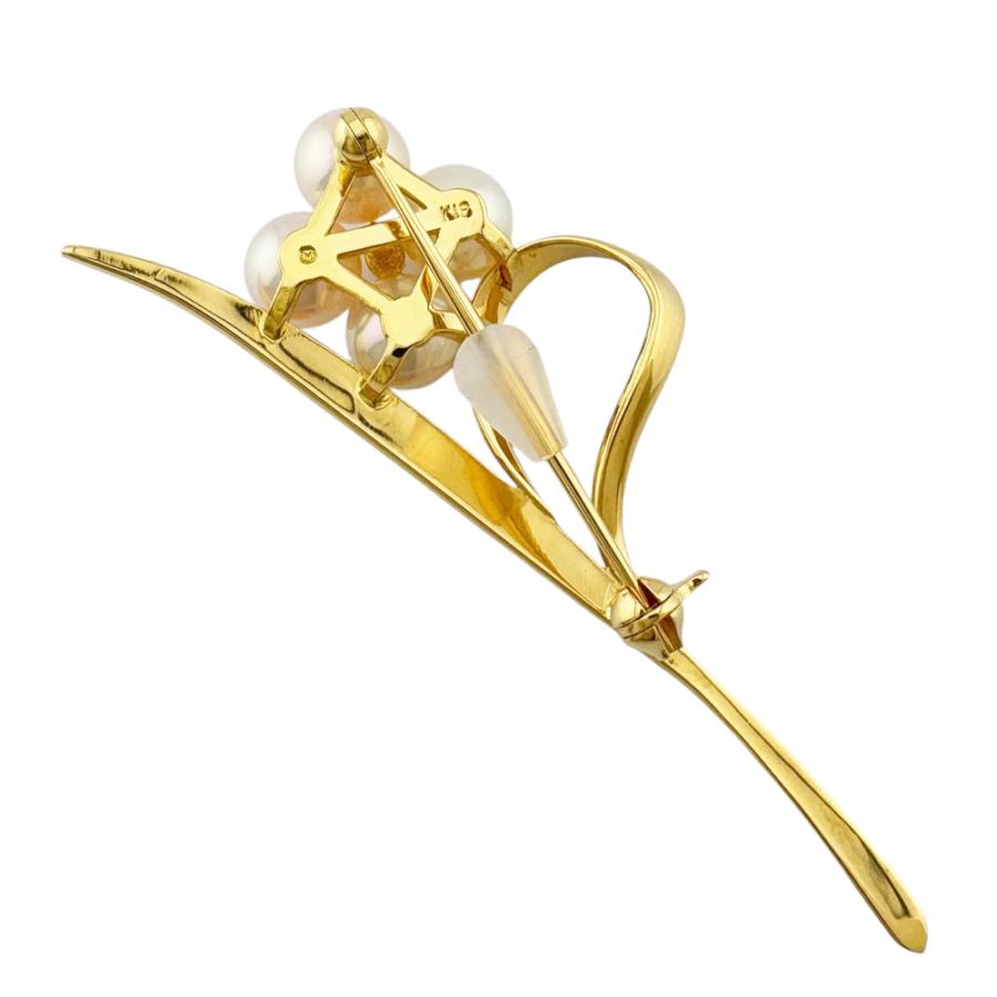 MIKIMOTO（ミキモト） ブローチ 18金 K18イエローゴールド アコヤ