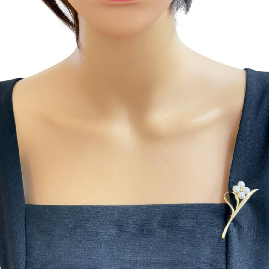 MIKIMOTO（ミキモト） ブローチ 18金 K18イエローゴールド アコヤ