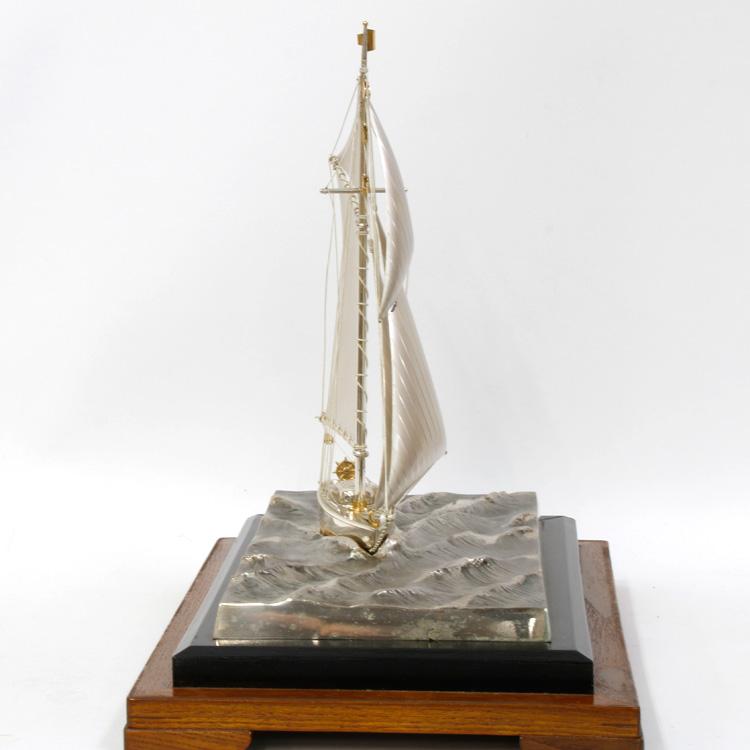 限界値下げ祭2-OF】中古SV970 銀製 船 帆船 置物 ヨット インテリア