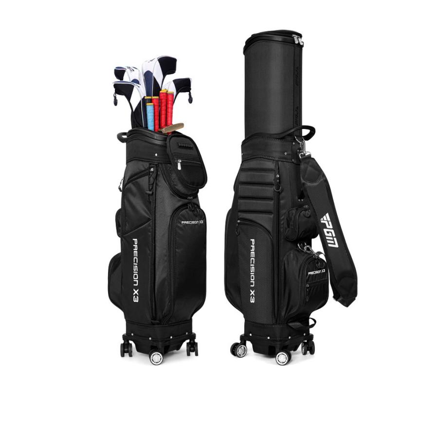 キャディバッグ 4輪キャスター ポータブルゴルフバッグ PGM メンズ