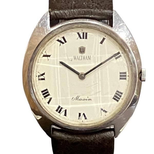 ウォルサム マキシム 手巻き カットガラス 時計 腕時計 メンズ 中古