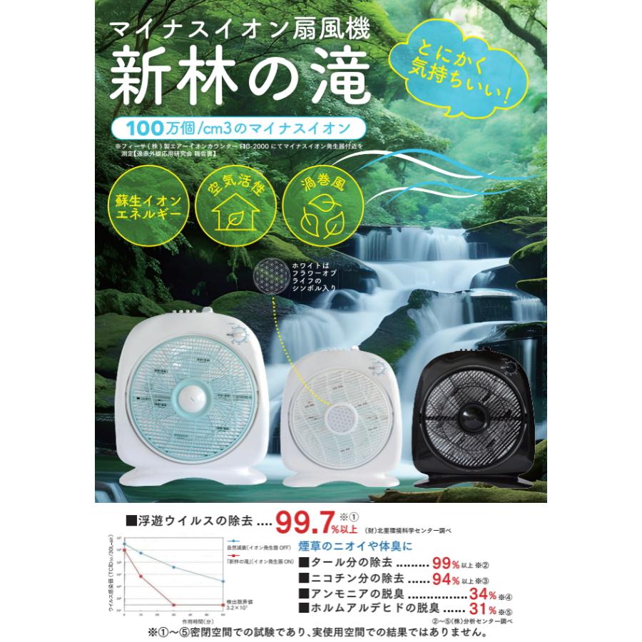 新林の滝 マイナスイオン扇風機 タイマー付 省エネ 空気洗浄 節電