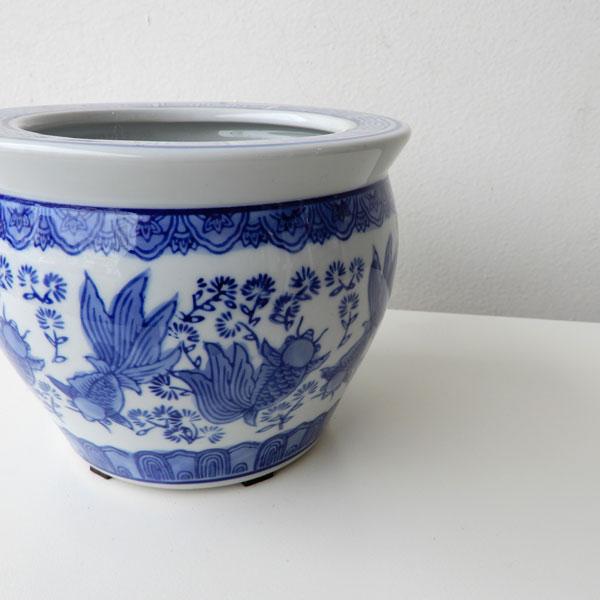 水鉢（金魚柄）小 水鉢 睡蓮鉢 水盤 すいれん鉢 小さめ メダカ鉢