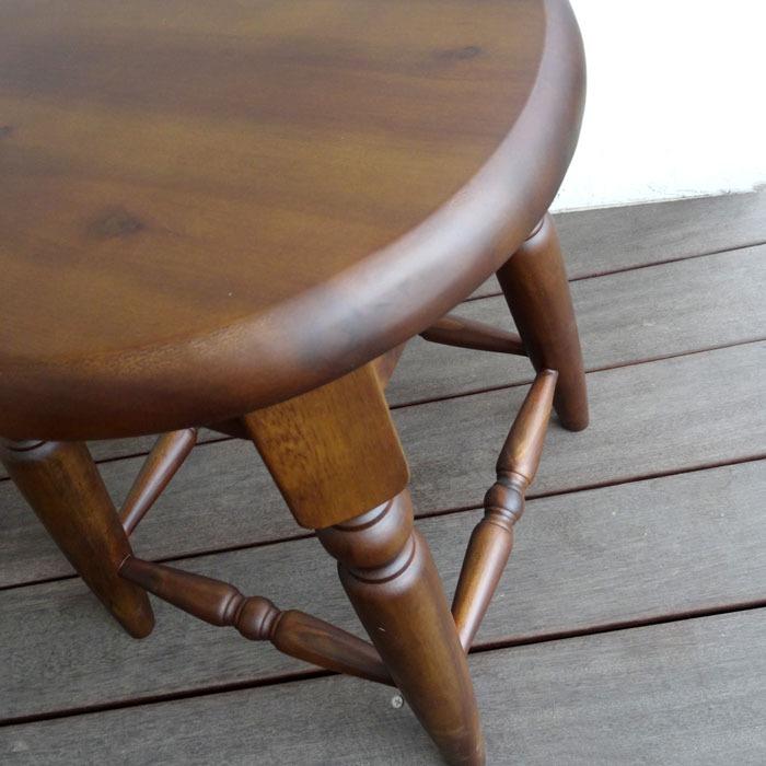 スツール スクエア 長方形 アンティーク 木製 アカシア無垢 椅子