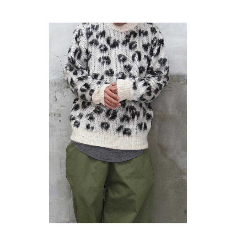 レオパード柄シャギービッグニット シャギーニット メンズ レオパード
