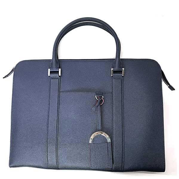 BVLGARI（ブルガリ） バッグ 型押しレザー ブリーフケース デニム