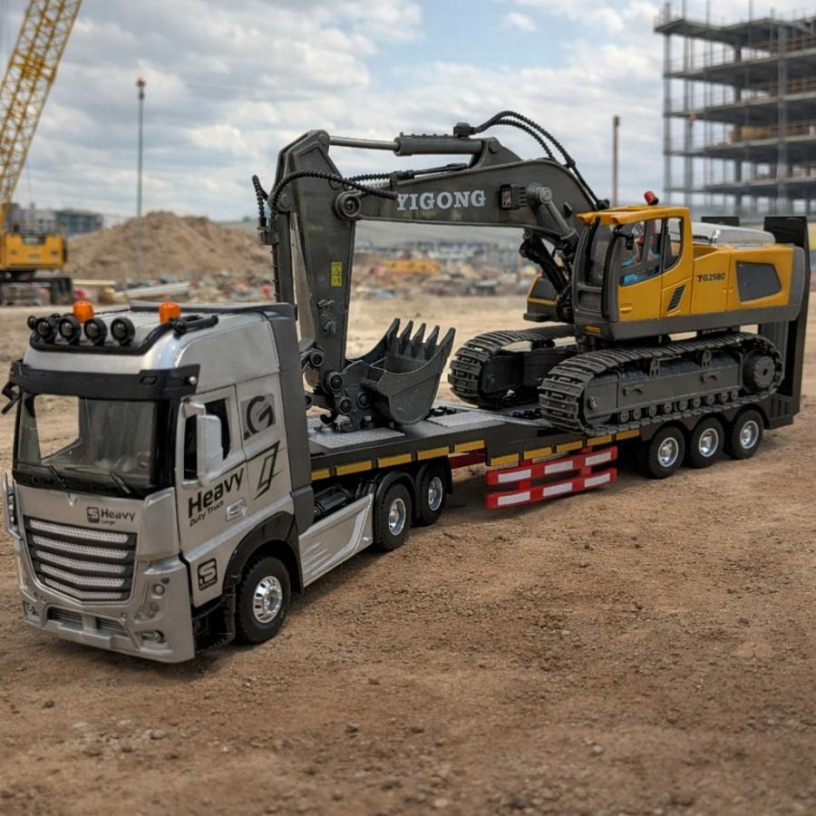 ラジコン 重機運搬トレーラー リアルサウンド＆LEDライト搭載 1/20