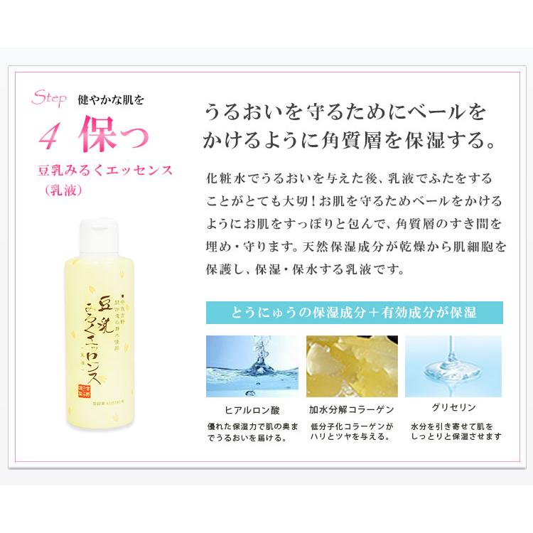 豆乳 スキンケア 3点セット / 美潤水 ( 化粧水 )300ml 乳液180ml