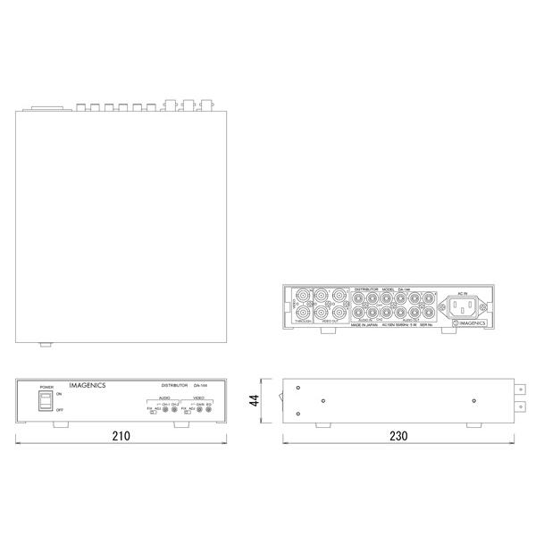 IMAGENICS(イメージニクス) DA-144 ◇ 映像・音声1入力4分配器