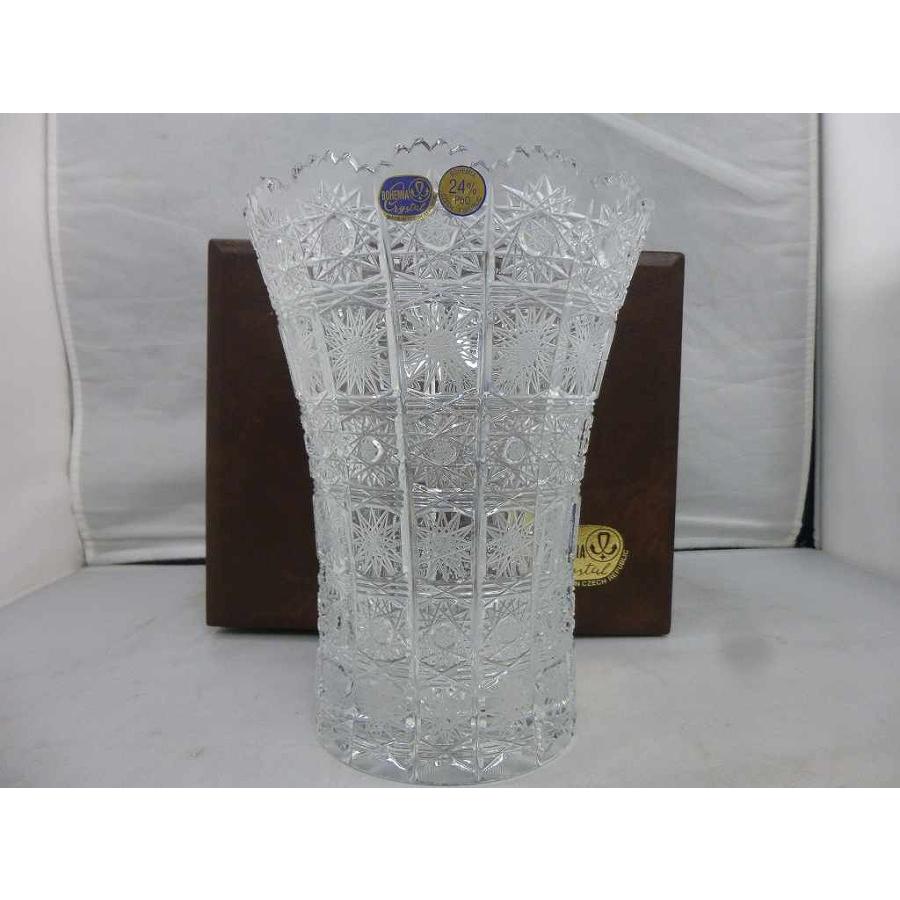 ボヘミアクリスタル BOHEMIA CRYSTAL 20cmフラワーベース 花瓶 6/6/500