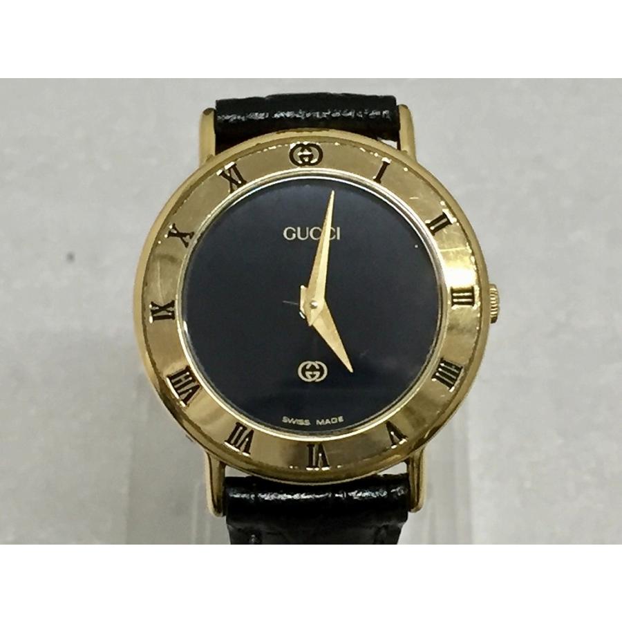 グッチ GUCCI 3000L クォーツ レディース 腕時計 ブラック文字盤