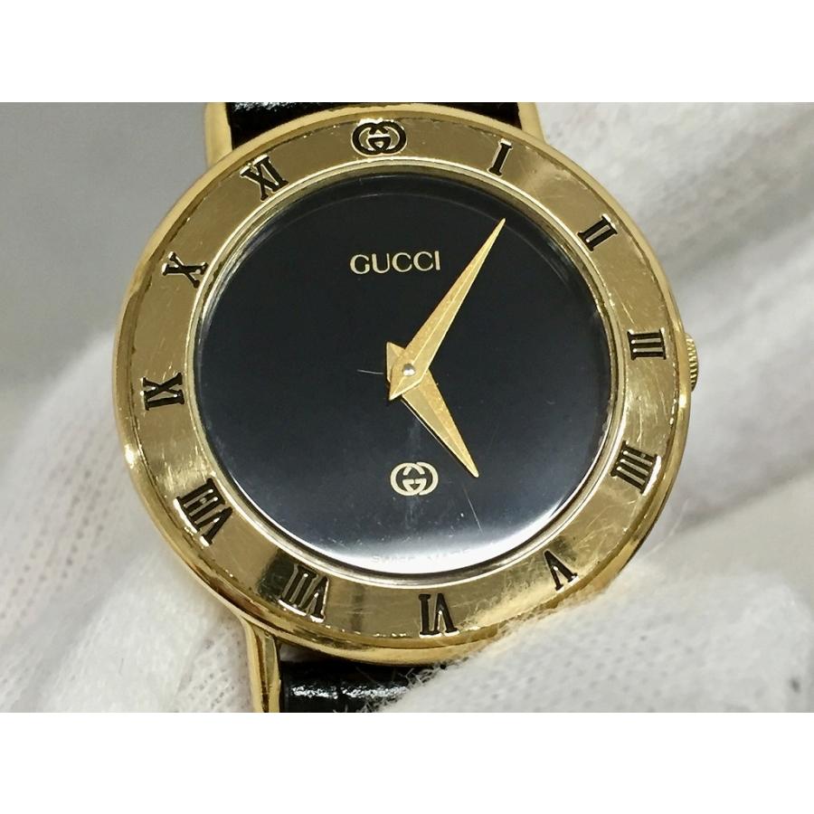 グッチ GUCCI 3000L クォーツ レディース 腕時計 ブラック文字盤