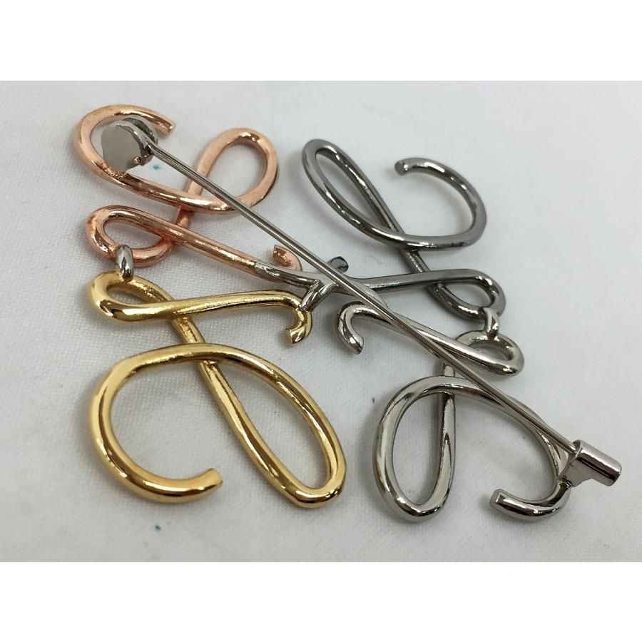 ロエベ LOEWE アナグラム ブローチ ピンクゴールド/ゴールド/マルチ