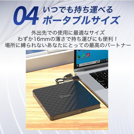 外付け DVDドライブ CDドライブ パソコン Windows11 書き込み USB 3.0