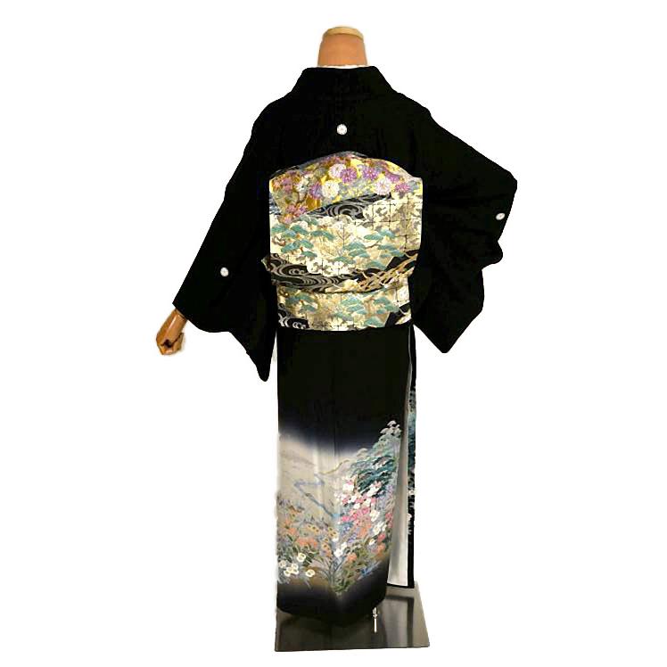 黒留袖 中古 着物 送料無料 最高峰 美品 十日町友禅作家 ・阿部佳雪 暈