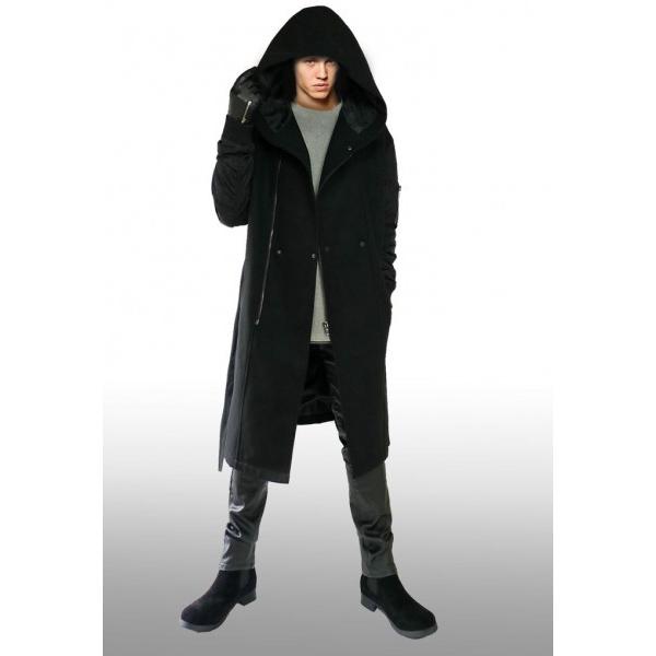 ライダースコート MA-1 ビックフード ロングコート メンズ ウール