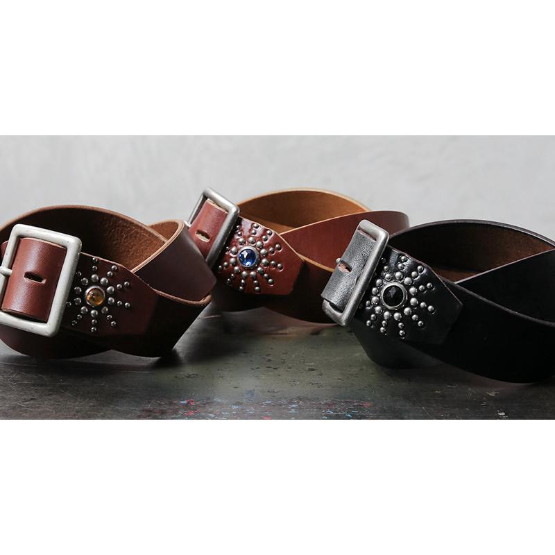 HTC エイチティーシー END ONLY 1.75”カウレザー スタッズベルト MADE