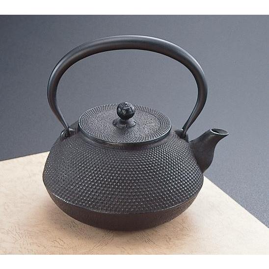 岩鋳製 南部鉄器】【即納可能】鉄瓶 9型平丸アラレ 黒焼付 南部鉄瓶