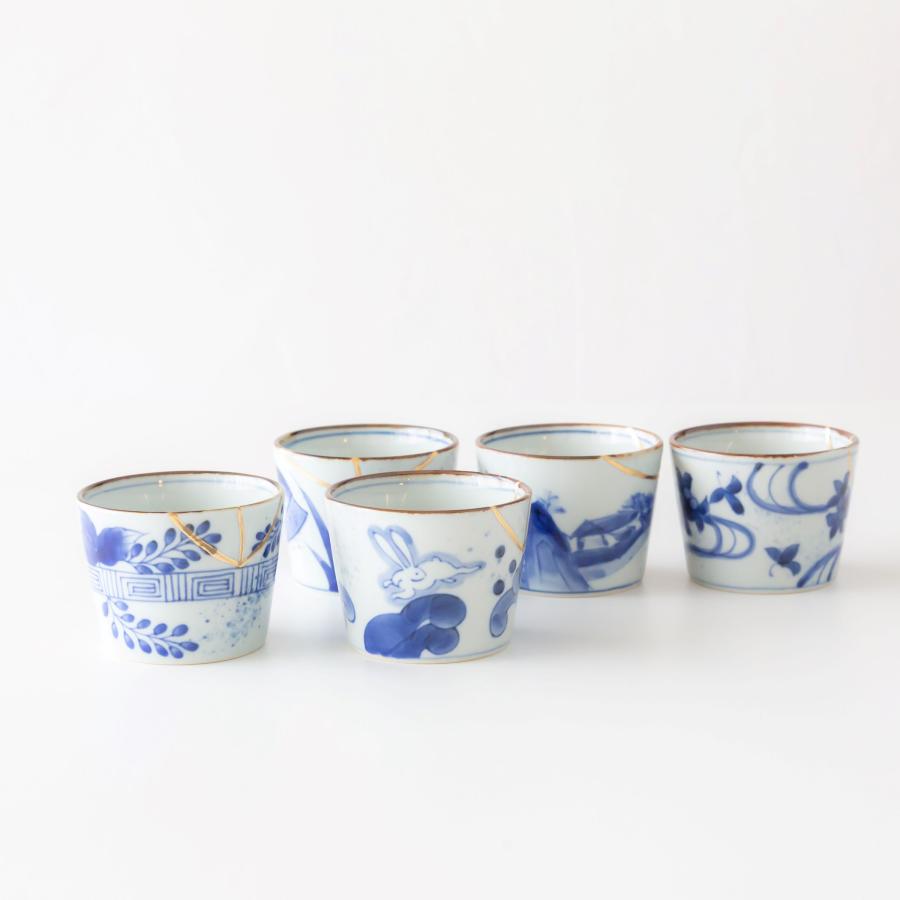 伊万里焼 寛右エ門窯 金線古染 蕎麦猪口 カップ 湯呑 小鉢 有田焼 金