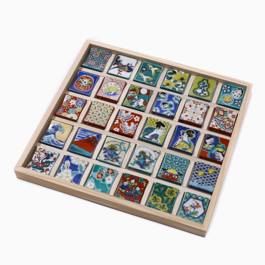 日本製 九谷焼 北陸伝統工芸 色絵 コレクション ボックス セット