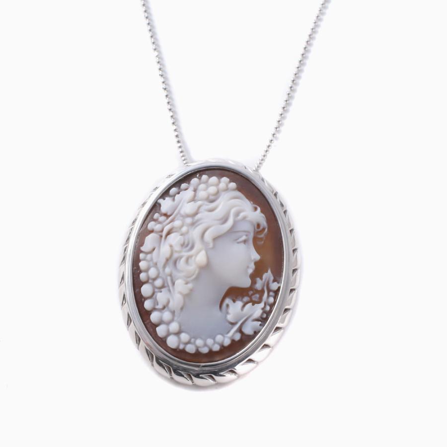 カメオペンダント カメオブローチ シルバーペンダント シェルカメオ