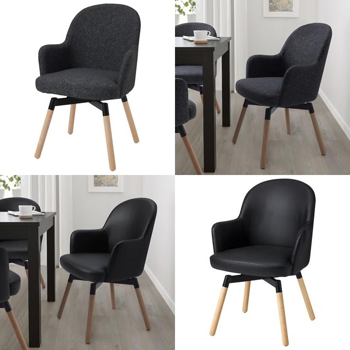 Fishサカナ】IKEA ヤンオロフ回転パーソナルチェア ブラック Fish