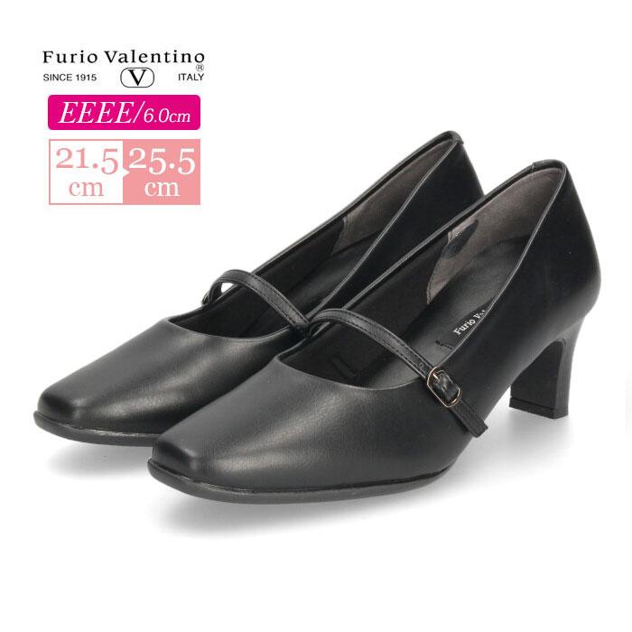 爆買 パンプス 黒 フォーマル ヒール 4E 幅広 6453 ブラック