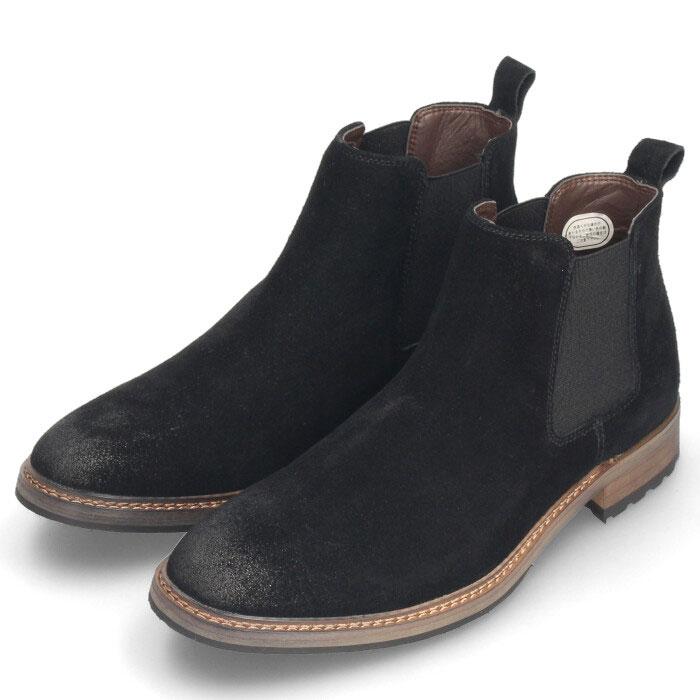 爆買 サイドゴアブーツ メンズ 本革 スエード ショートブーツ 黒