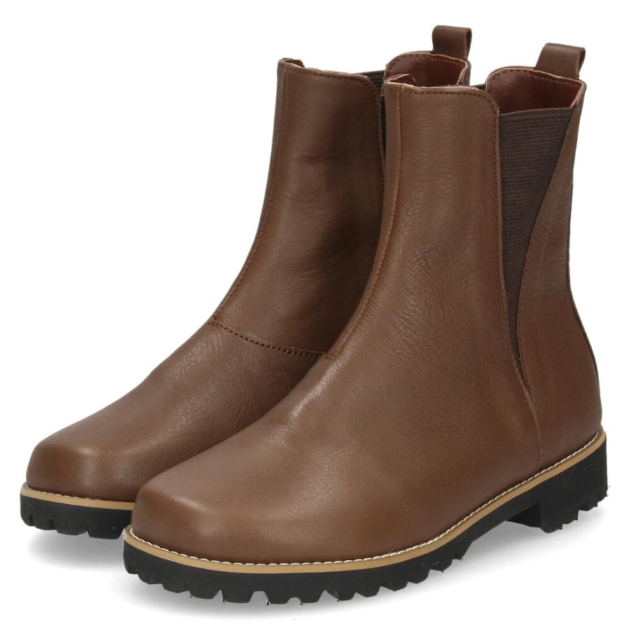 COON（クーン） レディース ブーツ ショート 本革 サイドゴアブーツ 黒