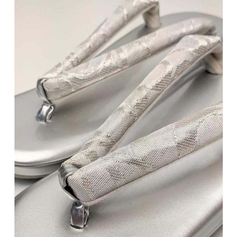 和装 草履バッグセット フォーマル 帯地 シルバー フリーサイズ u25