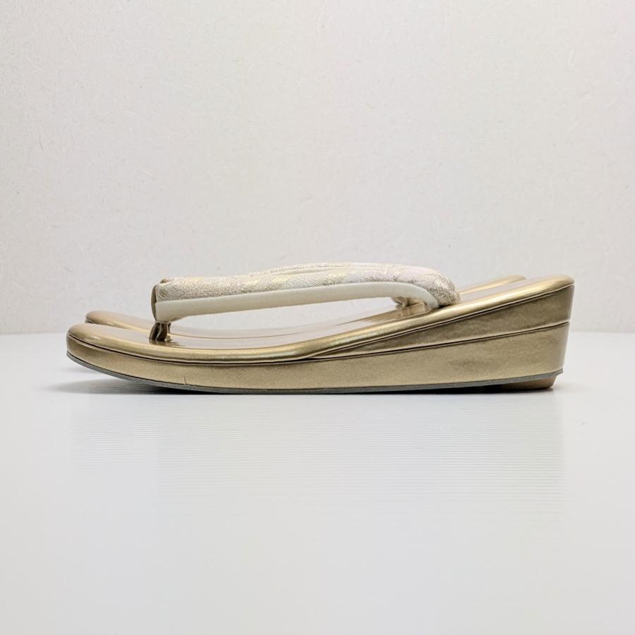 草履バッグセット ゴールド フォーマル 帯地 ゴールド S〜3Lサイズ